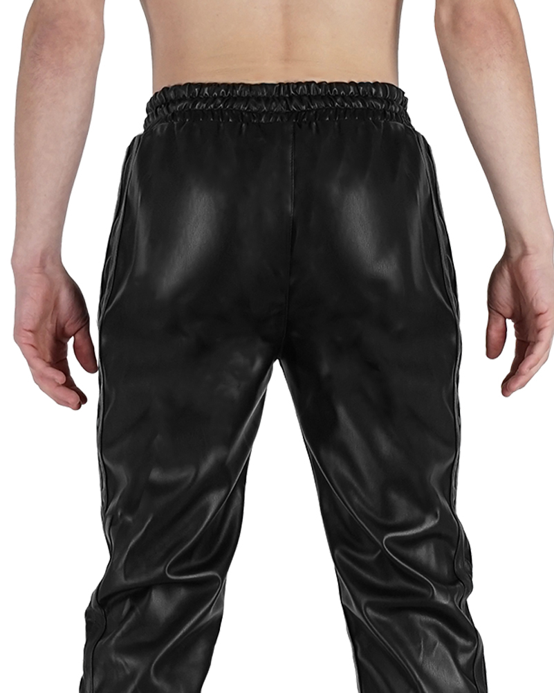 Bockle® Boyjog Faux Blaue Kuns Lederhose Leder Joggers Jogginghose